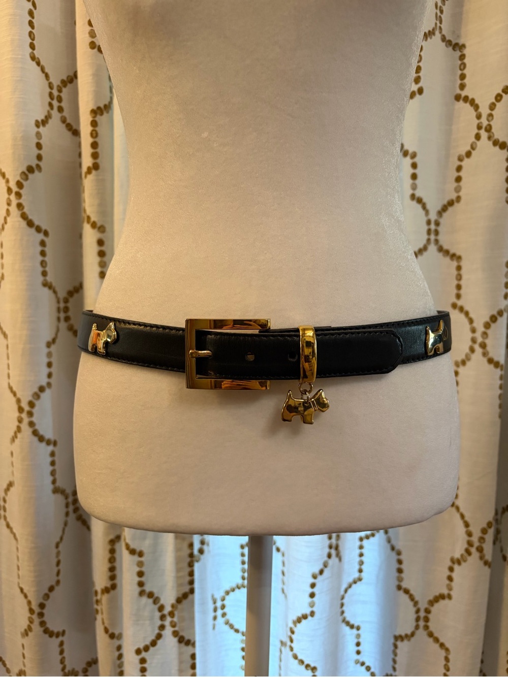 Vintage Dog Black and Gold terrier belt - Picture 2 of 12